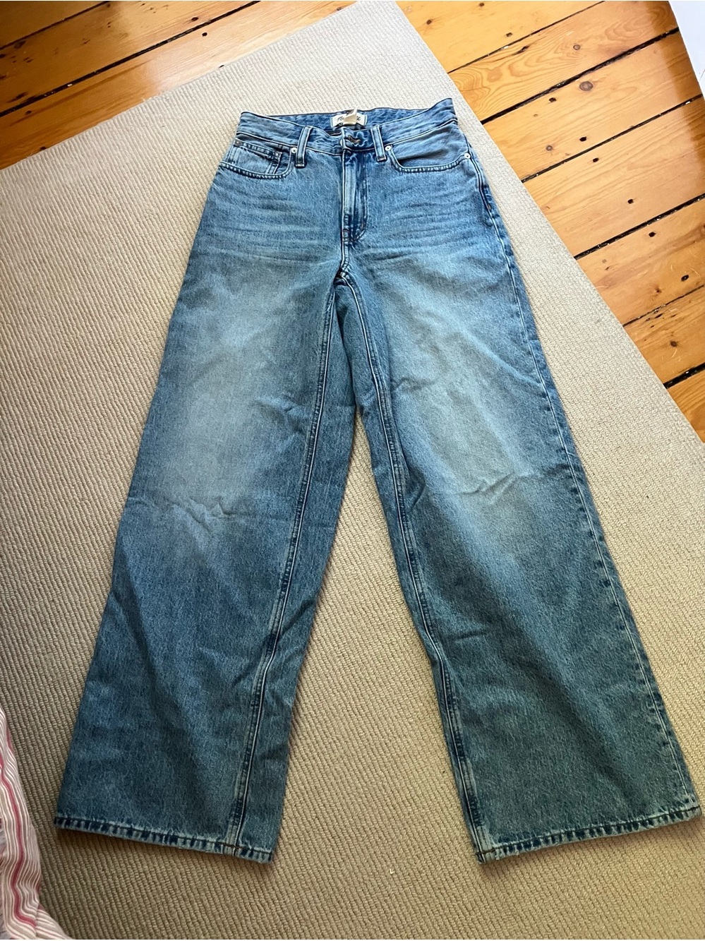 Madewell hi waisted wide legged jeans